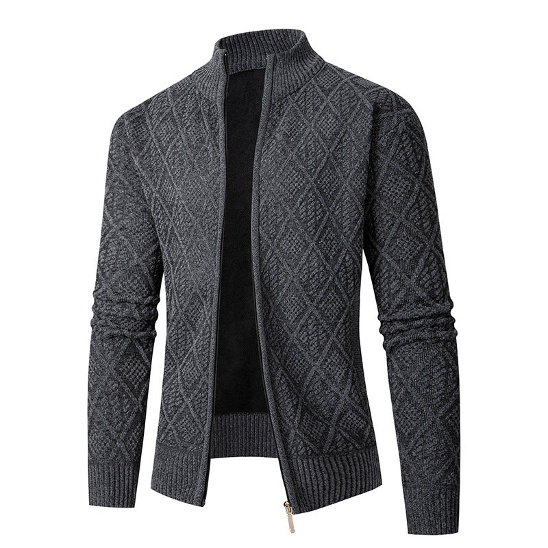 Herrer struktureret strik Zip-Up sweatshirt Stilla