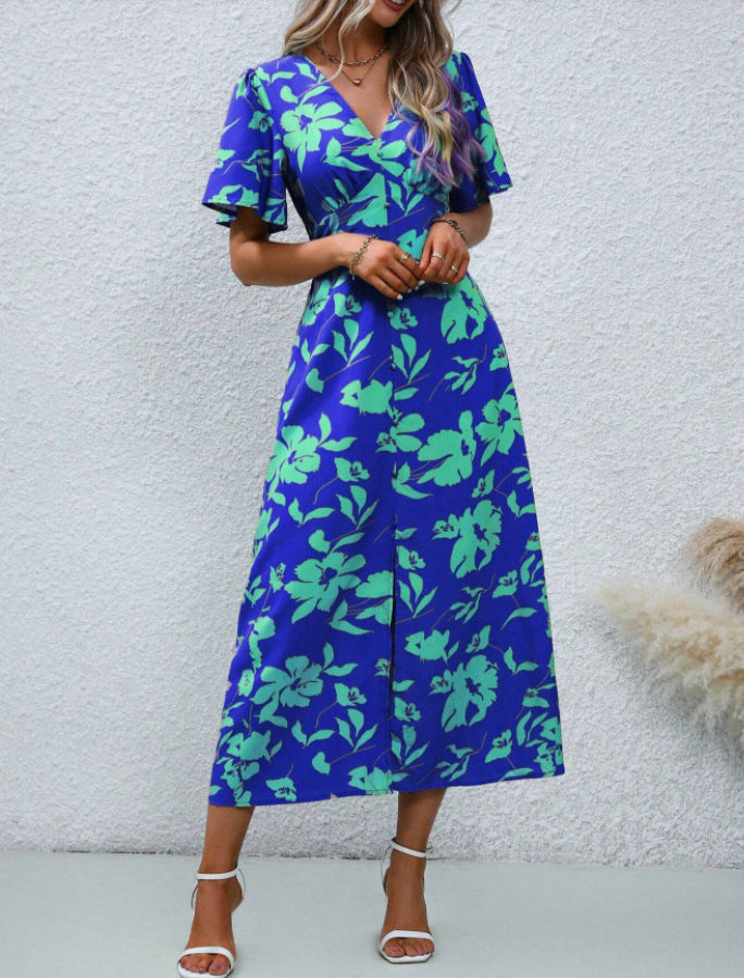 Dame maxikjole med elegant blomsterdesign Stilla