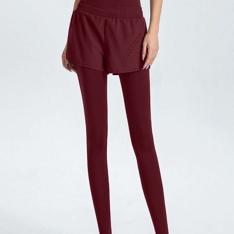 Dame Sporty Leggings med integreret kort shorts Stilla