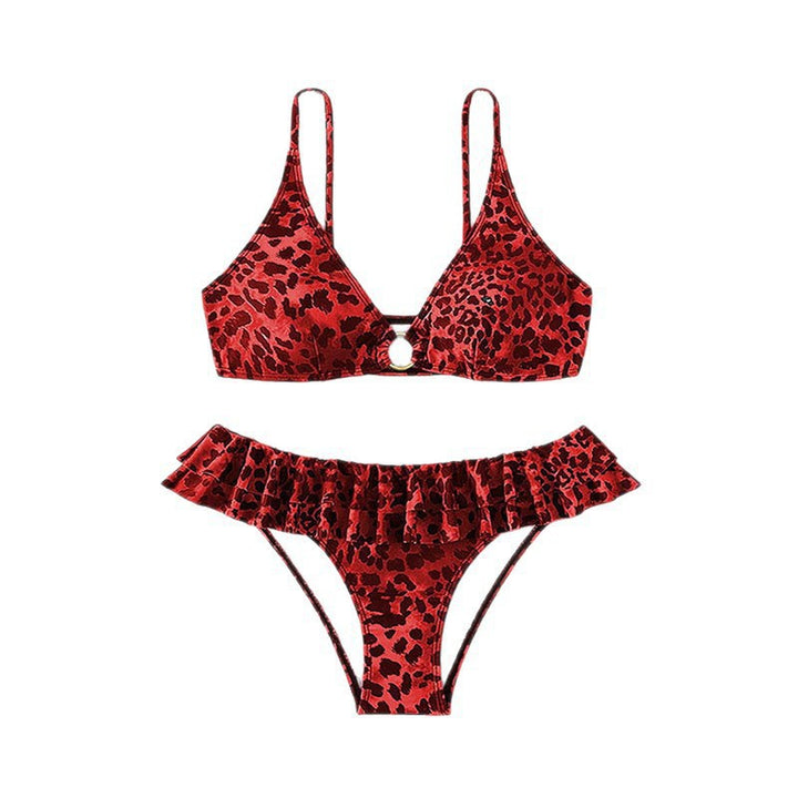 Dame trekant-bikini med moderigtige ruffle-detalje Skovae