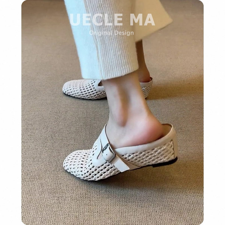 Dame stilfulde vævede slippers med justerbar spænde Stilla
