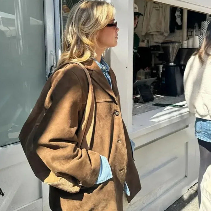 Damer elegant oversized sakko med struktureret design Stilla