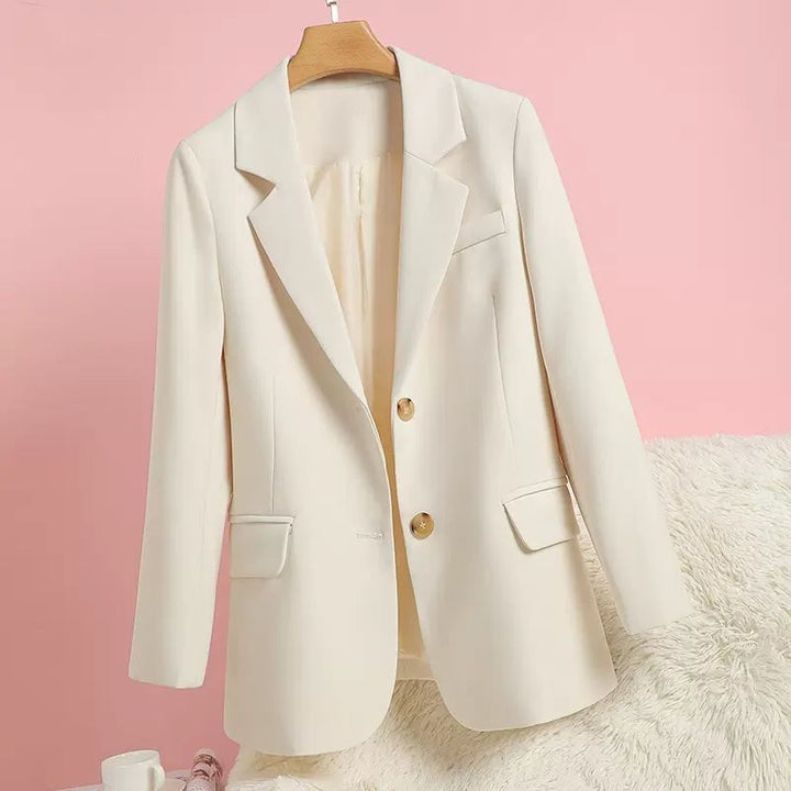 Damer elegant blazer med tidløst snit og gyldne knapdetaljer Stilla