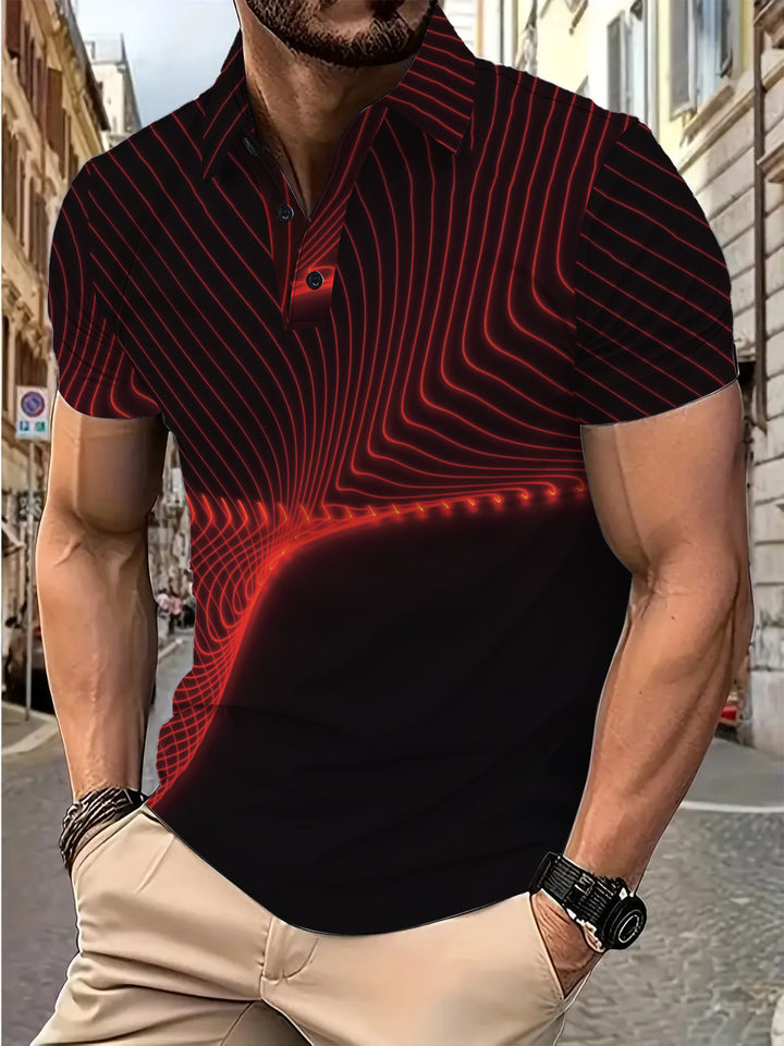 Herrer Poloshirt med moderne Neonlinje-design Stilla