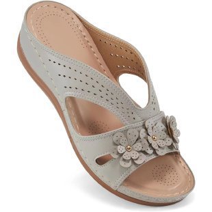 Dame Komfort-sandaler med blomsterdekoration og åndbar snit Stilla