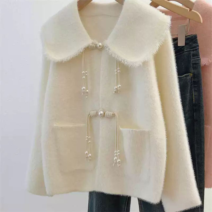Kvinders stilfulde cardigan med perle detaljer Stilla