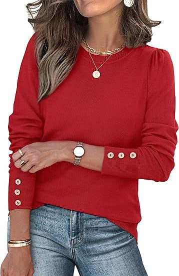 Kvinders afslappede sweater med knapdetaljer Stilla