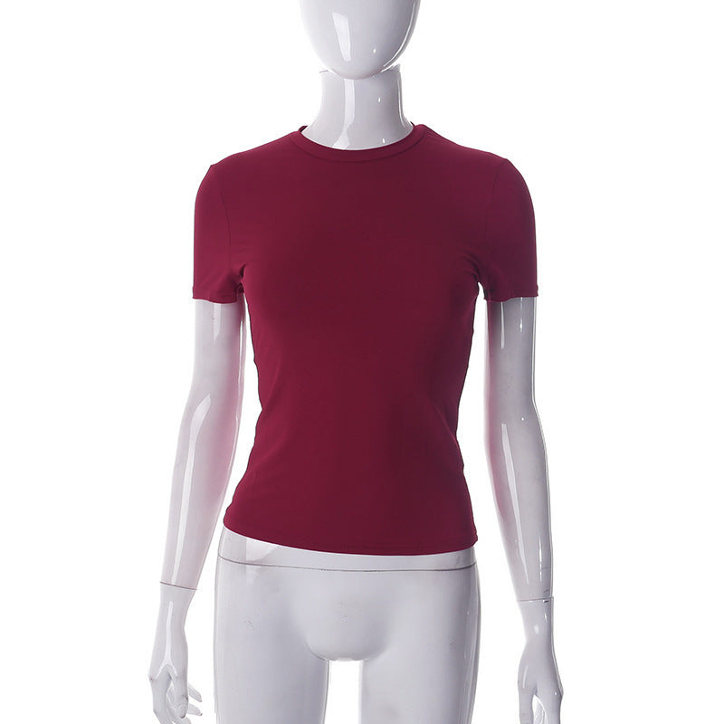 Dame Figurtilpasset Kortærmet T-shirt med højkvalitets Stretch-materiale Skovae