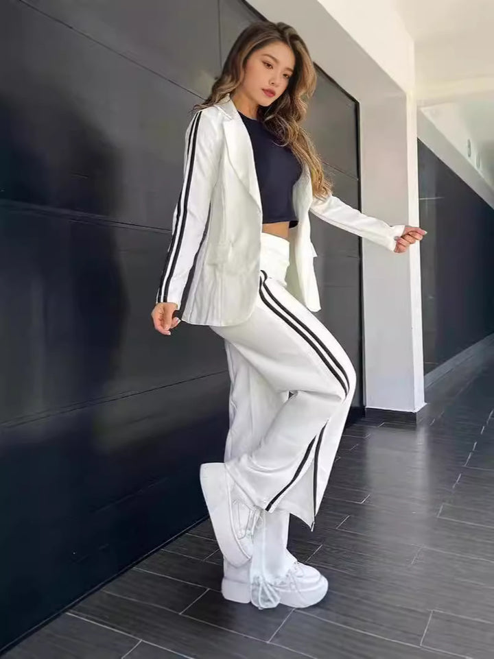 Femme Athleisure Blazer og Bredde-Bukser Sæt Stilla