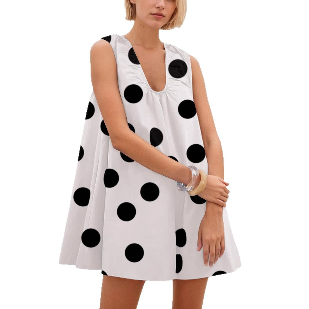 Damer Polka Dot A-linje Kjole Stilla