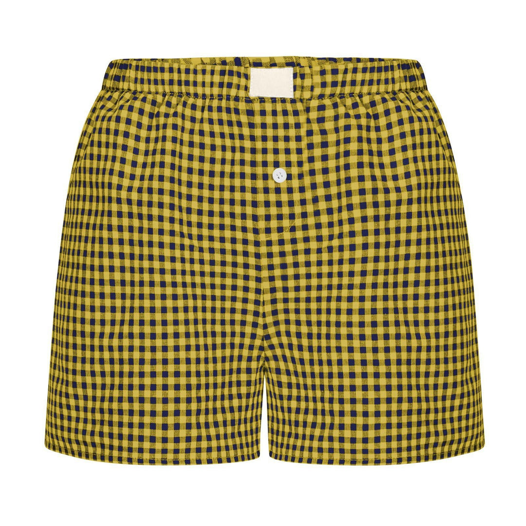 Dame afslappet bomulds kort natbukser med Gingham-mønster Stilla