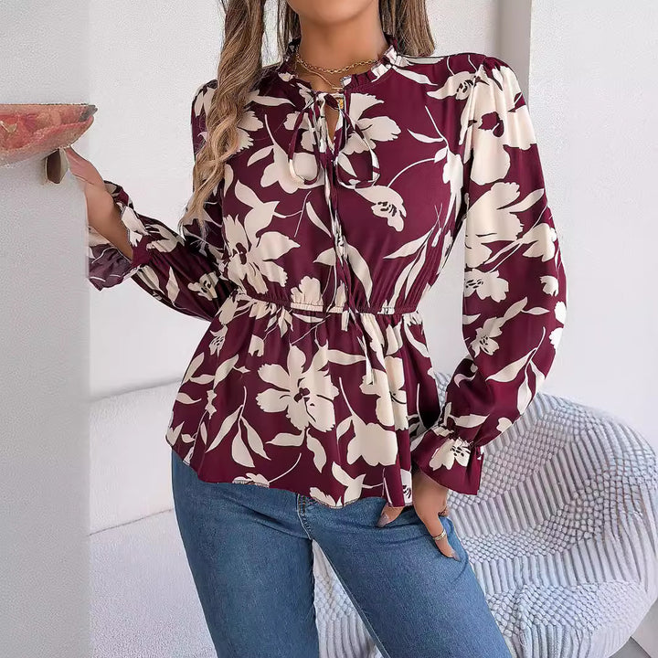 Damebluse med blomsterprint Stilla