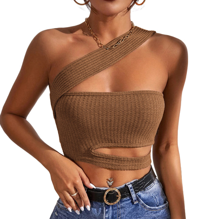Kvinders crop top med asymmetrisk snit og sideudskæring Stilla