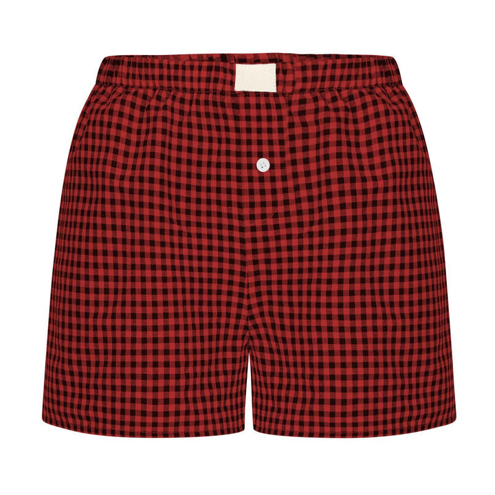 Dame afslappet bomulds kort natbukser med Gingham-mønster Stilla