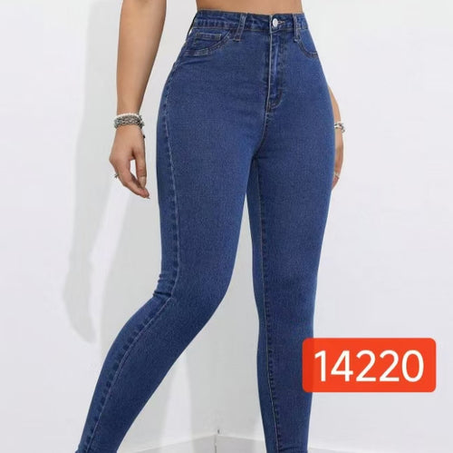 Dame Skinny Jeans med høj talje og figursyet pasform Stilla