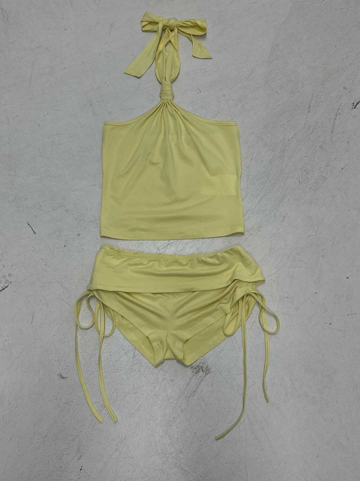 Damer sporty bikinisæt med justerbart stropdesign og farverig elastik Skovae