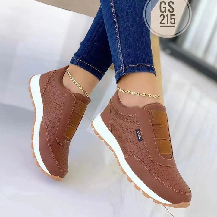 Dame Behagelige Slip-On Sneakers med elastiske bånd og åndbart netstruktur Stilla