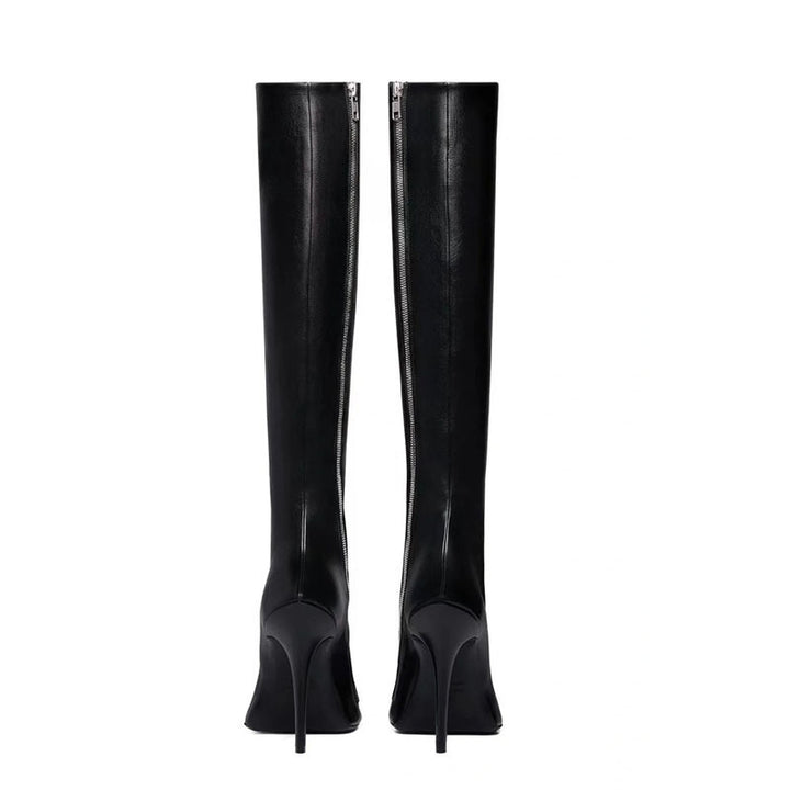 Femme Overknee-Stiletto-Støvler med lynlåsdetalje Stilla