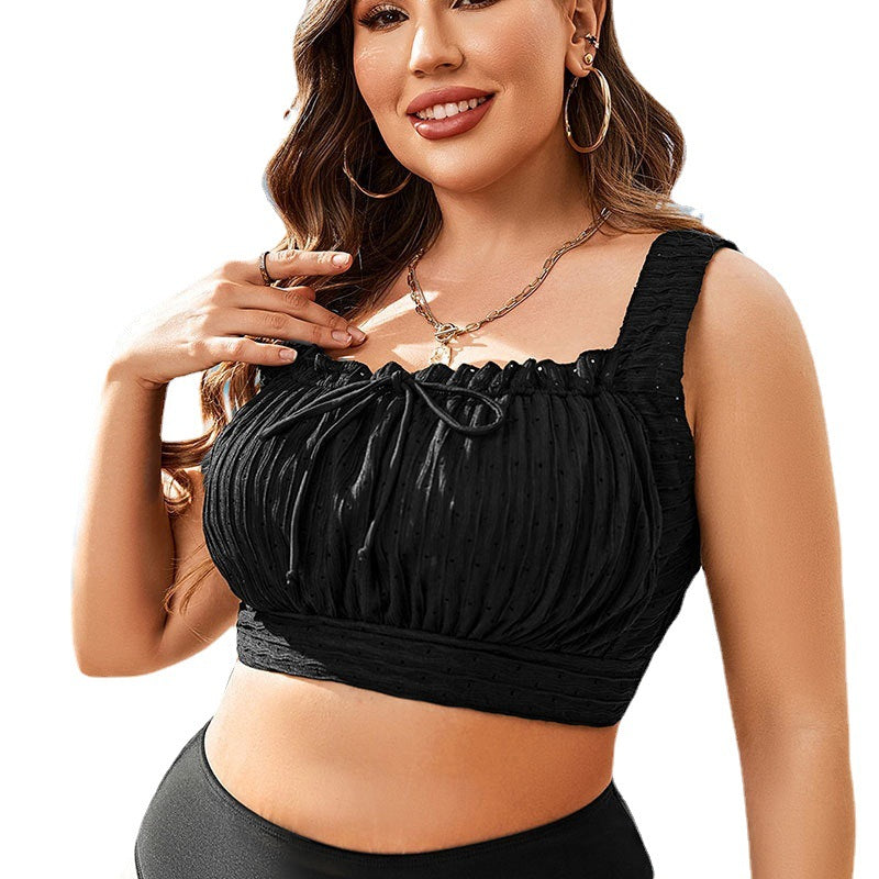 Dame Cropped Bikini-Top med Flæsedetalje Skovae