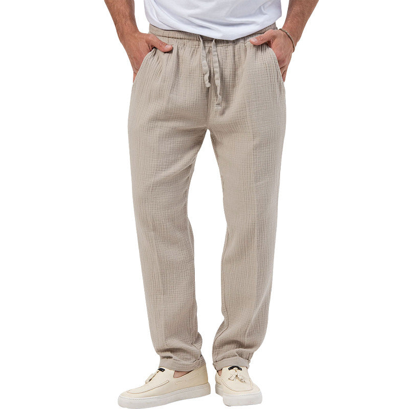 Herrer casual linned fritidsbukser med elastisk talje og sidelommer Stilla