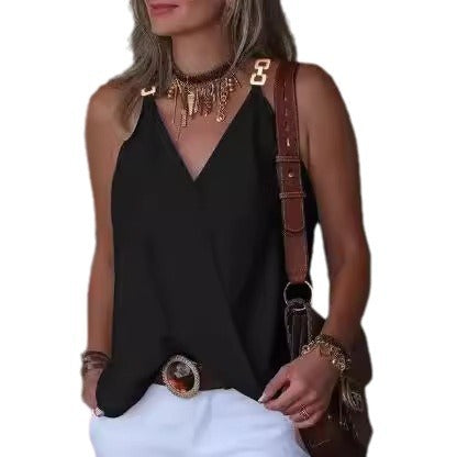 Dame asymmetrisk top med fashionable farvegradient og elegante stropdetaljer Stilla