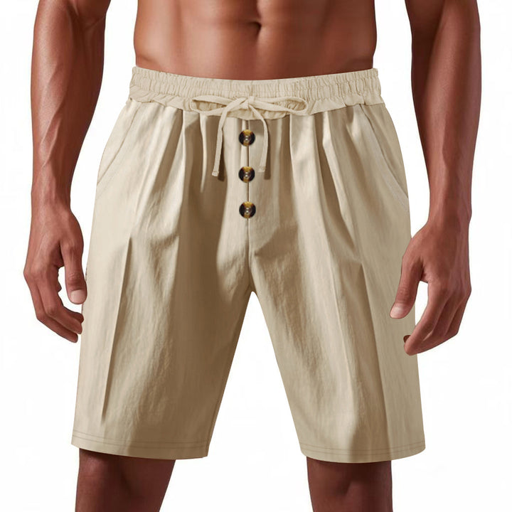 Herrer stilfulde sommershorts med knaplukning og elastisk talje Stilla