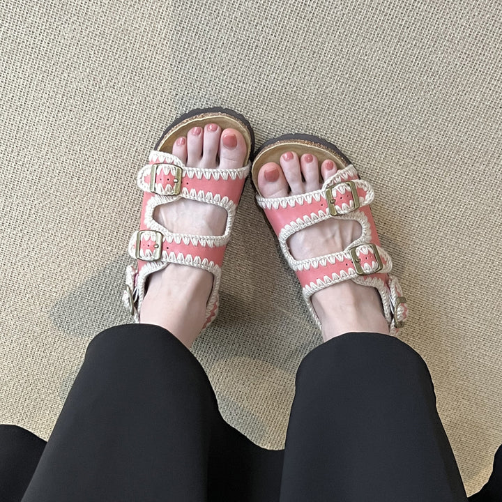 Dame polstrede dobbelt-stroppesandaler Stilla