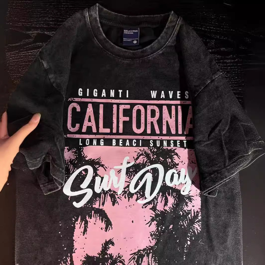 Dame T-shirt med iøjnefaldende California Surf-print og urban design Stilla