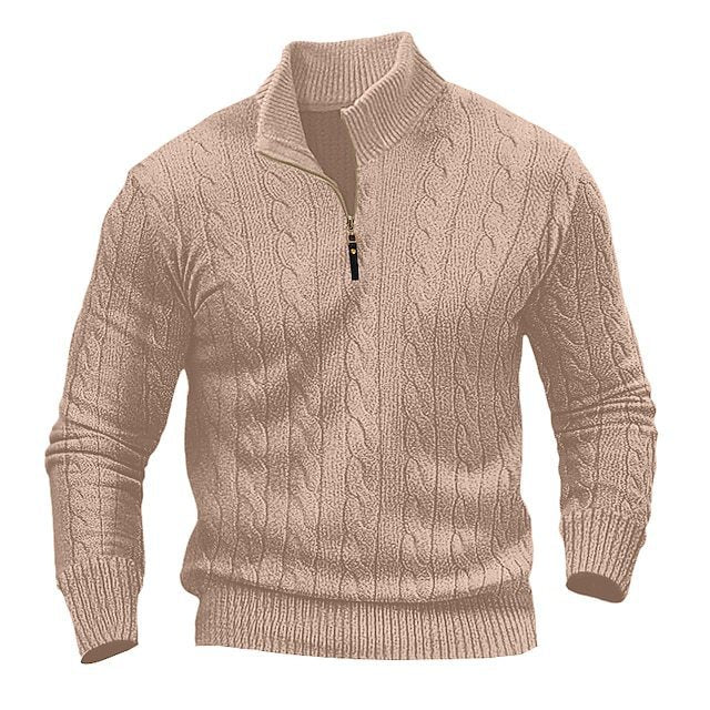 Herrer Kabelstrik Fjerdedel-lynlås Pullover Stilla