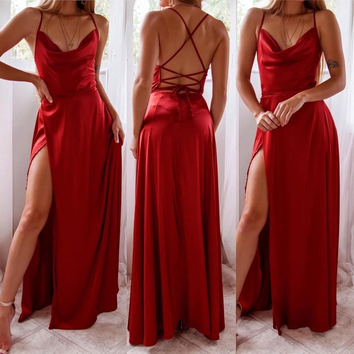 Stilla | Elegant Stropløs Talje-Cutting Lang Gown Kjole