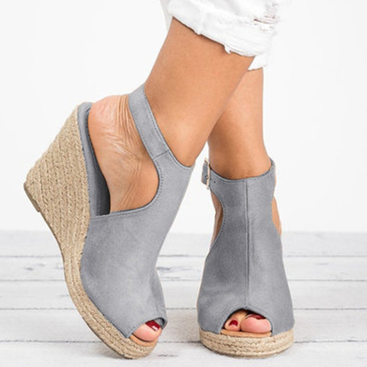 Dame Wedge-sandaler med åben tå og justerbar rem Stilla