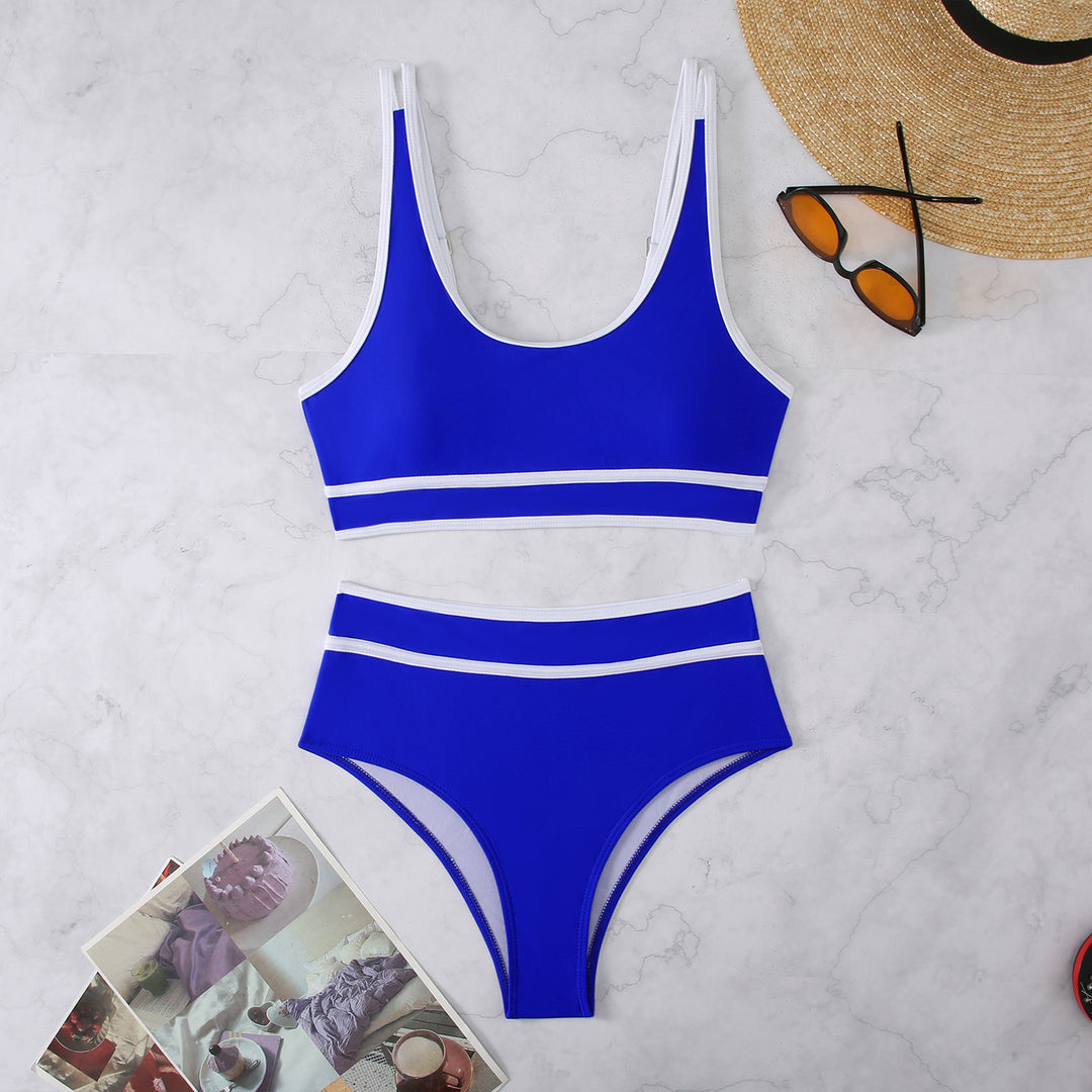 Dame Sporty Bikini-sæt med kontrastdetaljer og høj talje Stilla
