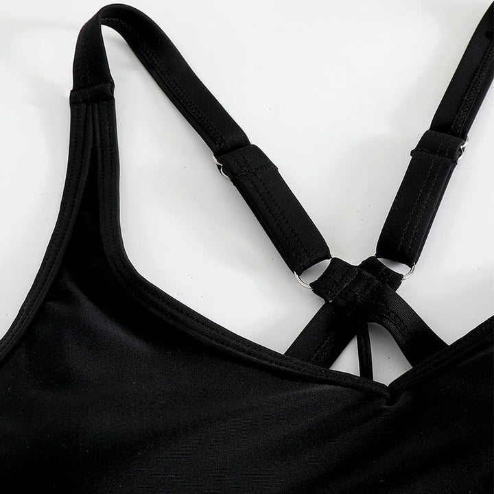 Dame Sports Tankini-sæt med justerbare stropper og figursyet snit Skovae