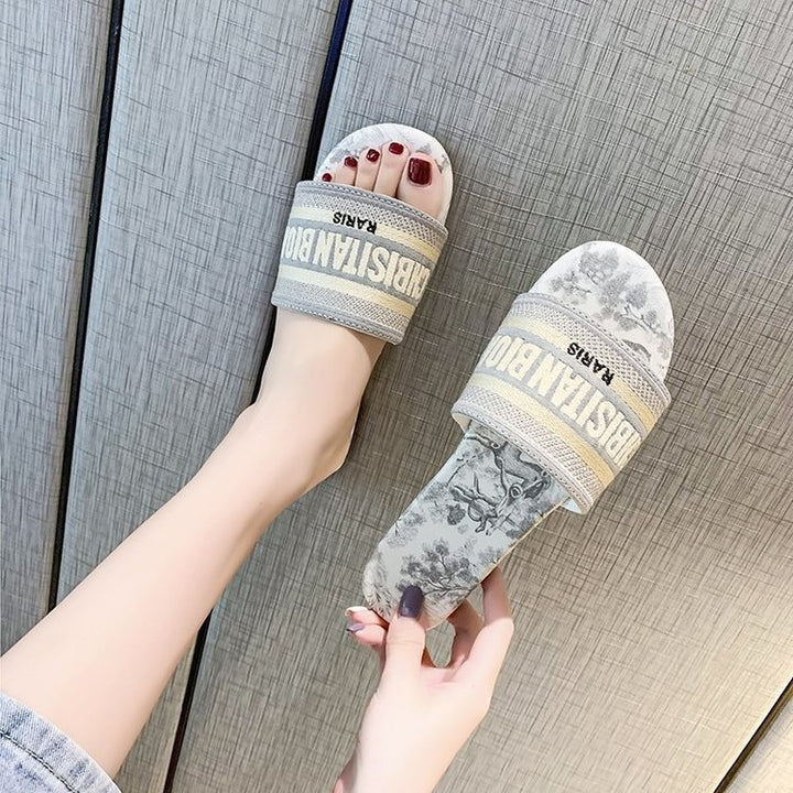 Dame slide-sandaler med blødt fodseng og elegant skrifttype Stilla