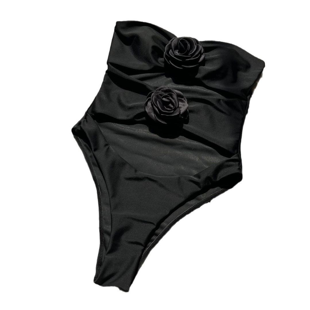 Dame Cut-Out Badedragt med Blomsterapplikationer Stilla