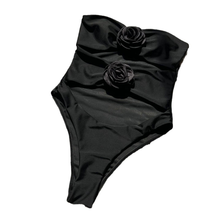 Dame Cut-Out Badedragt med Blomsterapplikationer Stilla