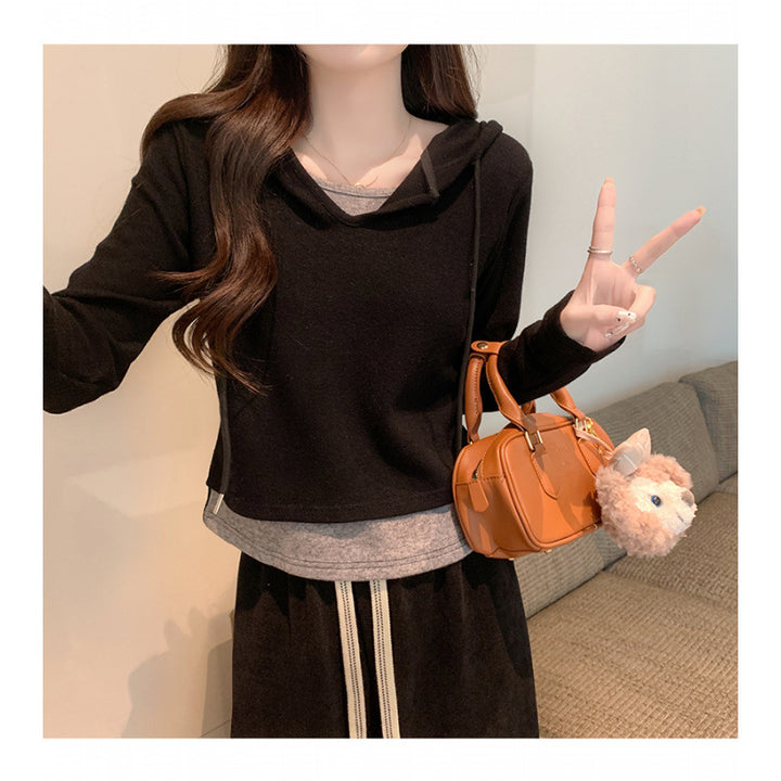 Femme Casual Korte Hoodie Stilla