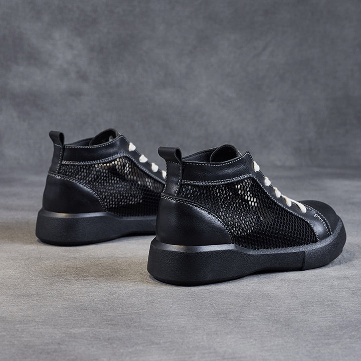 Herrer High-Top Sport Sneakers med åndbare mesh-paneler Stilla