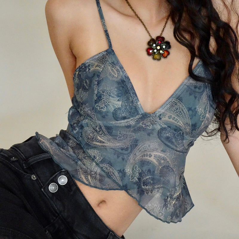 Dame Spids Kant Cami Top Stilla