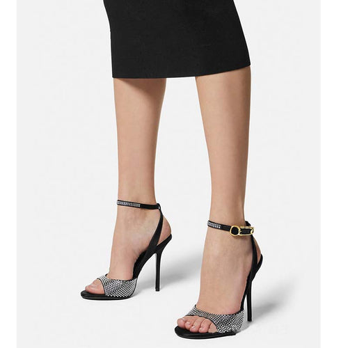 Dame High-Stiletto Sandaler med strassdekoration og ankelrem Stilla