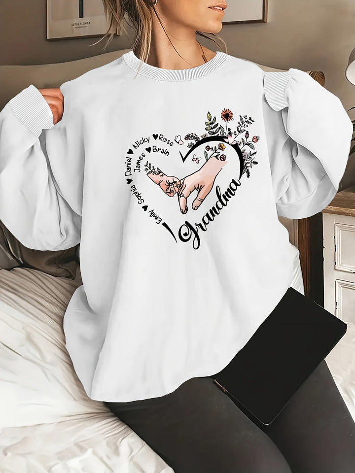 Kvinder's afslappet sweater med blomstermotiver Stilla