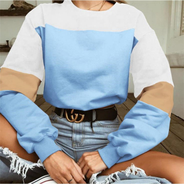 Dame sporty sweatshirt med moderne blokstriber Stilla