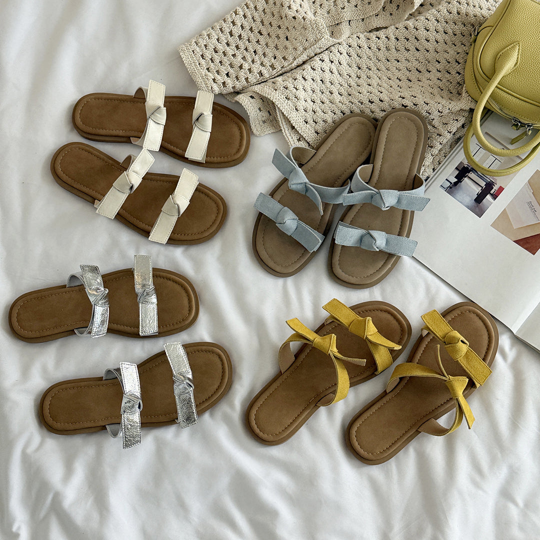 Femme Stilfulde Knyttede Slide Sandaler Stilla
