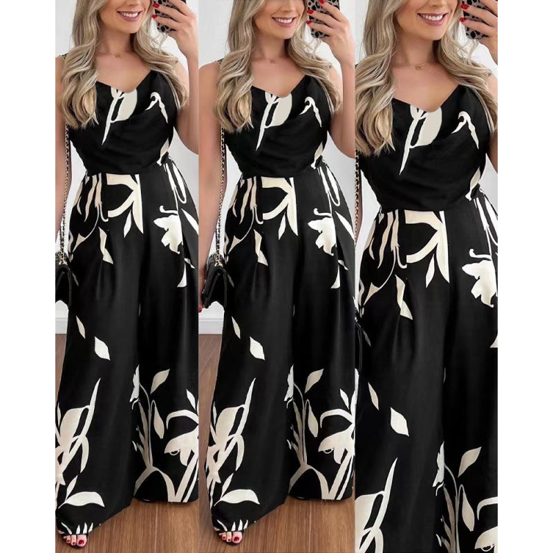 Dame Draperet Hals Blomsteroverall Stilla