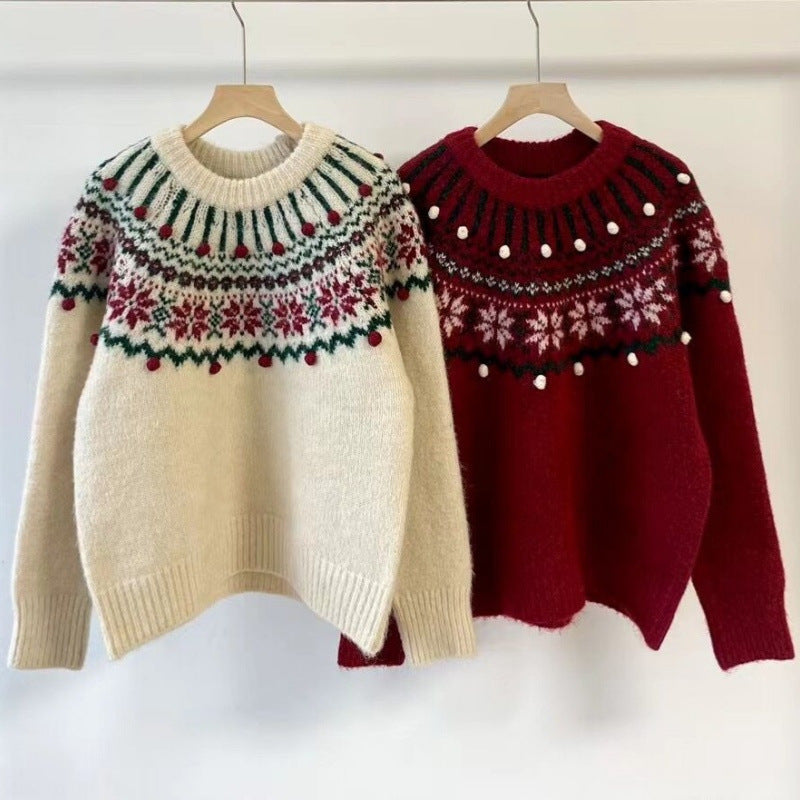 Femme Artistic Fair Isle mønstrede strikpullover Stilla