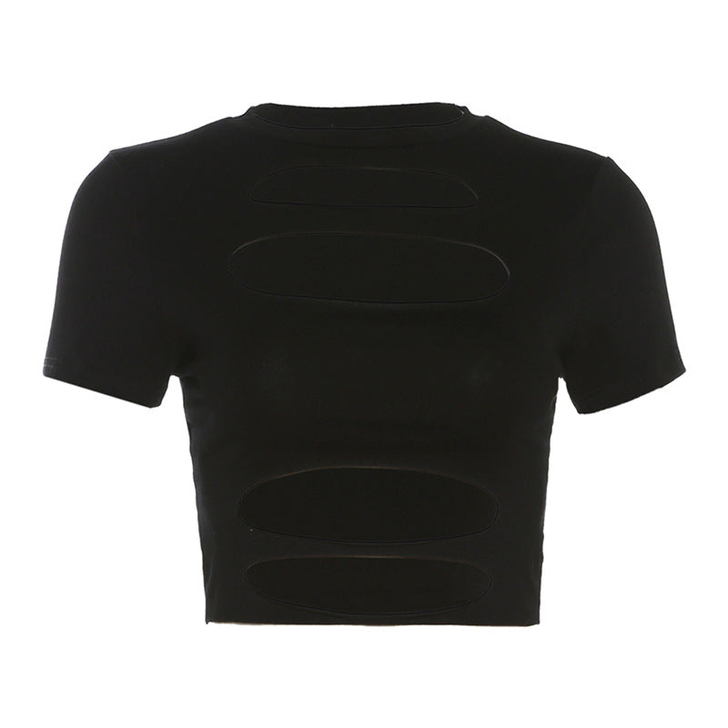 Dame cropped top med cut-out-design Skovae