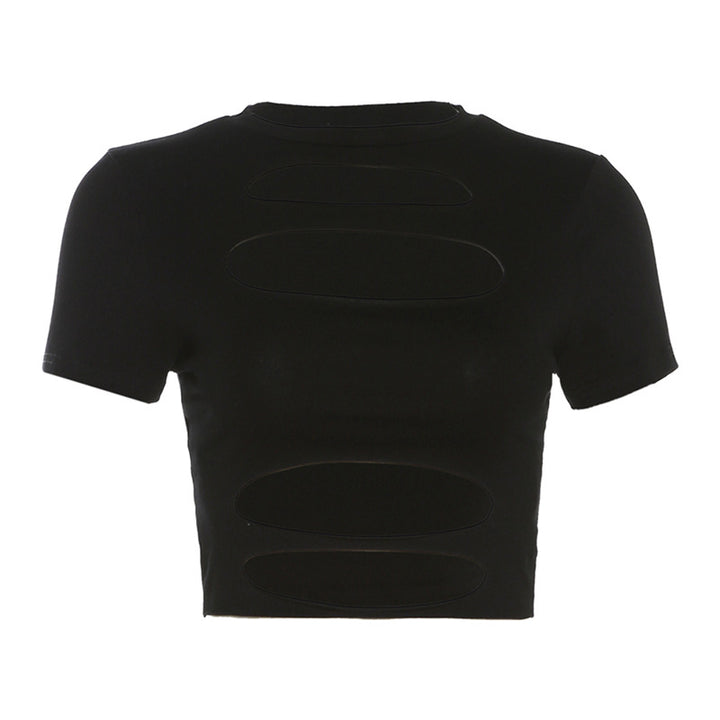 Dame cropped top med cut-out-design Skovae