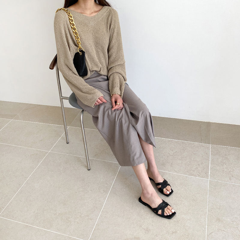 Dame Elegant Kryds Over Kast Sandaler Stilla
