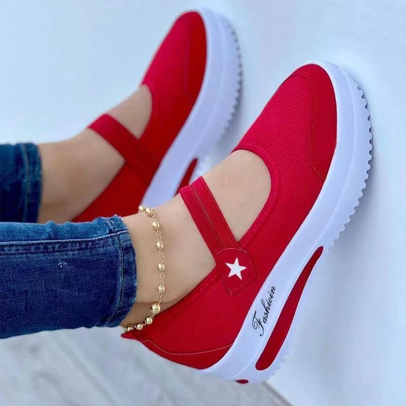 Dame behagelige Sneakers med elastiske stropper og skridsikker sål Stilla