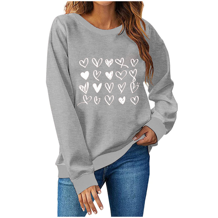 Dame sweatshirt med kreativ hjerte-design Stilla